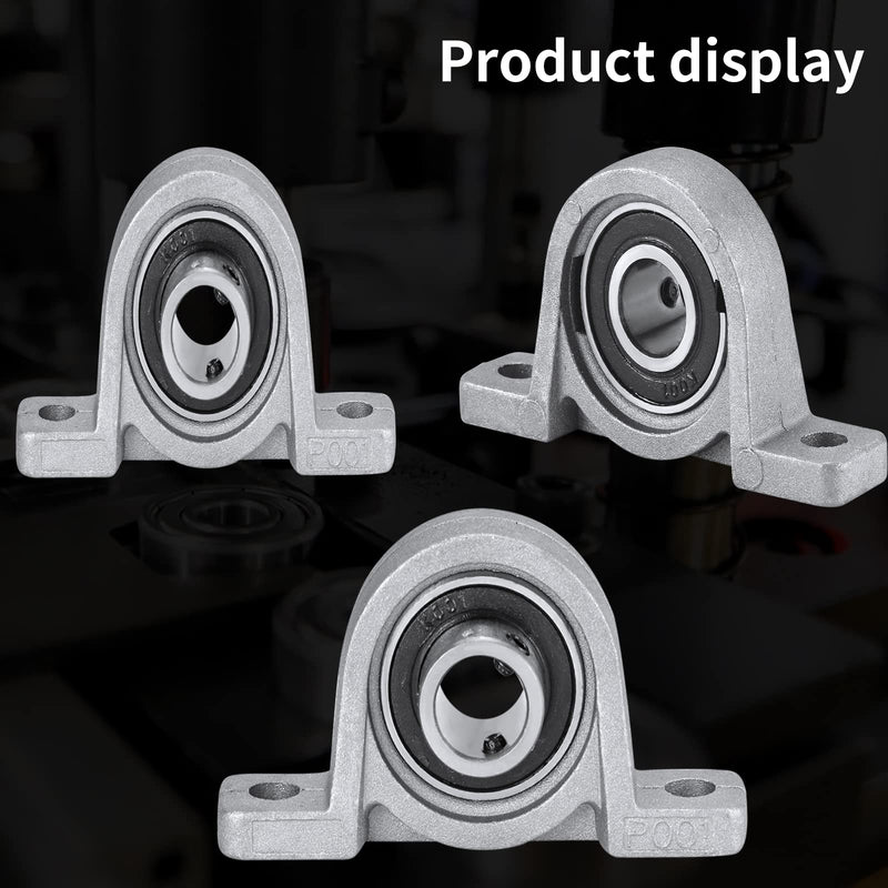 Donepart 10mm Pillow Block Bearing, Self-Aligning 2-Bolt Flange 10mm Bore Bearing, Zinc Alloy Housing Set Screw Locking Style KP001 10mm Bearing KP1001 Pillow Block Bearing
