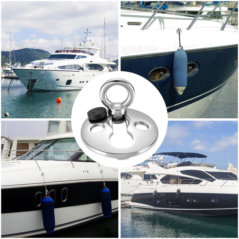 Boat Fender Lock of 6 Pack, Quick Release Fenders 316 Stainless Steel Boat Clips Boat Holder Boat Fender Hangers for Pontoon Boat, 3/8" Eye x 1-1/2" OD Flange