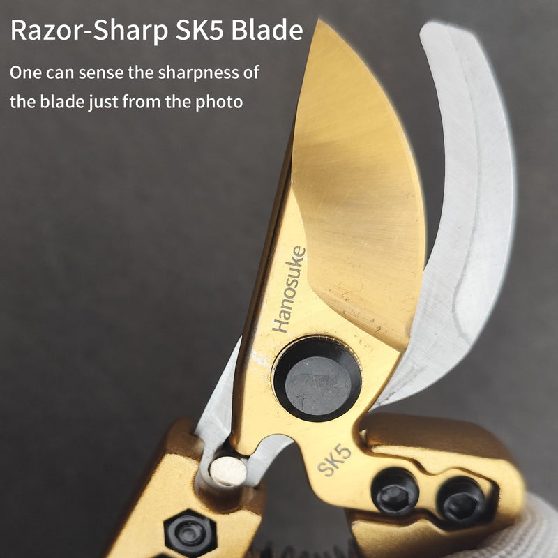 SK-5 Steel Pruning Shears, Garden Scissors with Full Aluminum Alloy Handle, Sharp Clippers for Branches, Ergonomic Design