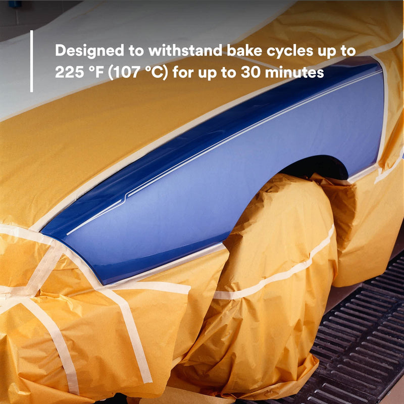 3M Scotchblok Masking Paper 06732, Gold Color, Polycoated Backing, Bleed Through Resistant, 12 in x 180 ft