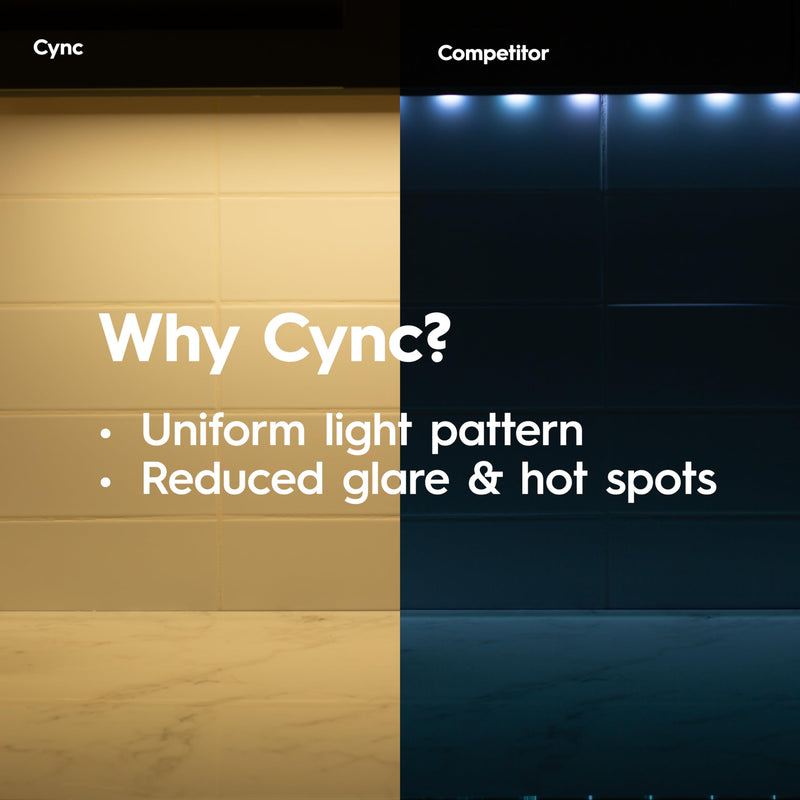 GE Cync Reveal HD+ Smart Undercabinet Light Fixture, Color Changing Undercab Light, Smart Wi-Fi Kitchen Light, Works with Alexa and Google Home, 18-in Bar 18 Inch Light Bar