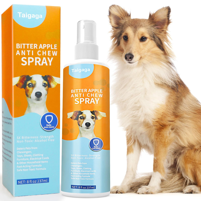 No Chew Spray for Dogs 237 ML, Bitter Apple Spray for Dogs to Far Away Chewing, Cats and Dogs Training Behavior Aids, Keep Away Destructive Chewing Licking