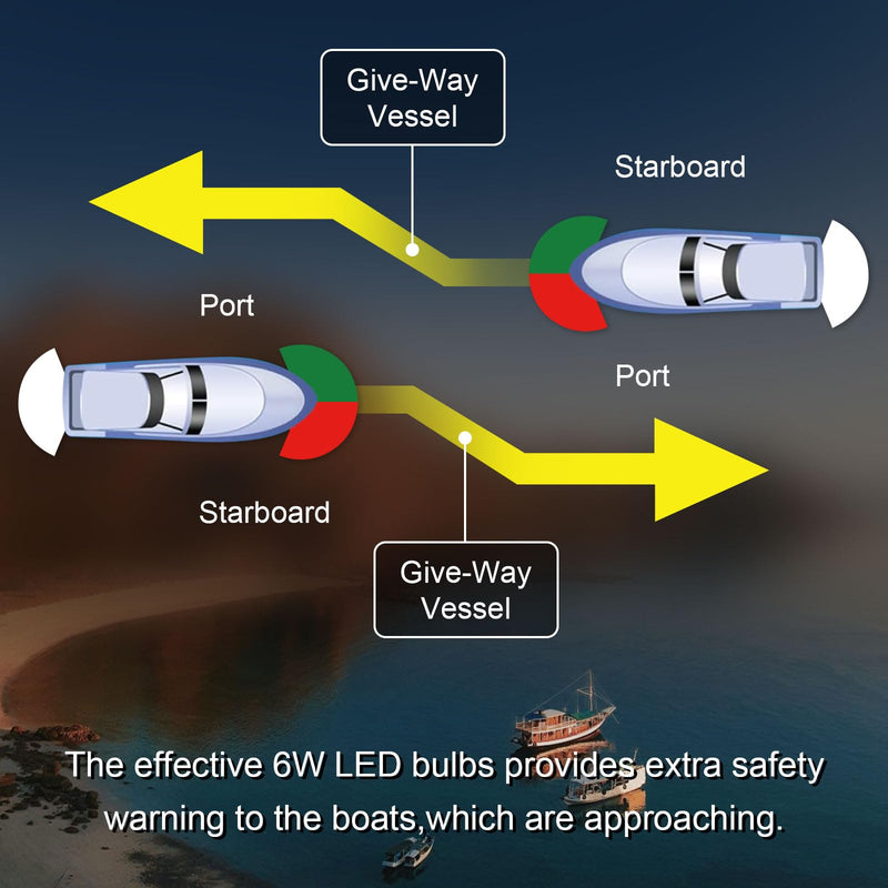 AnTom Marine LED Boat Navigation Lights, Red and Green Port & Starboard Signal Bow light, IP67 Waterproof 12V Teardrop USCG 2NM Visibility for Pontoon, Fishing, Bass Boat, Yacht