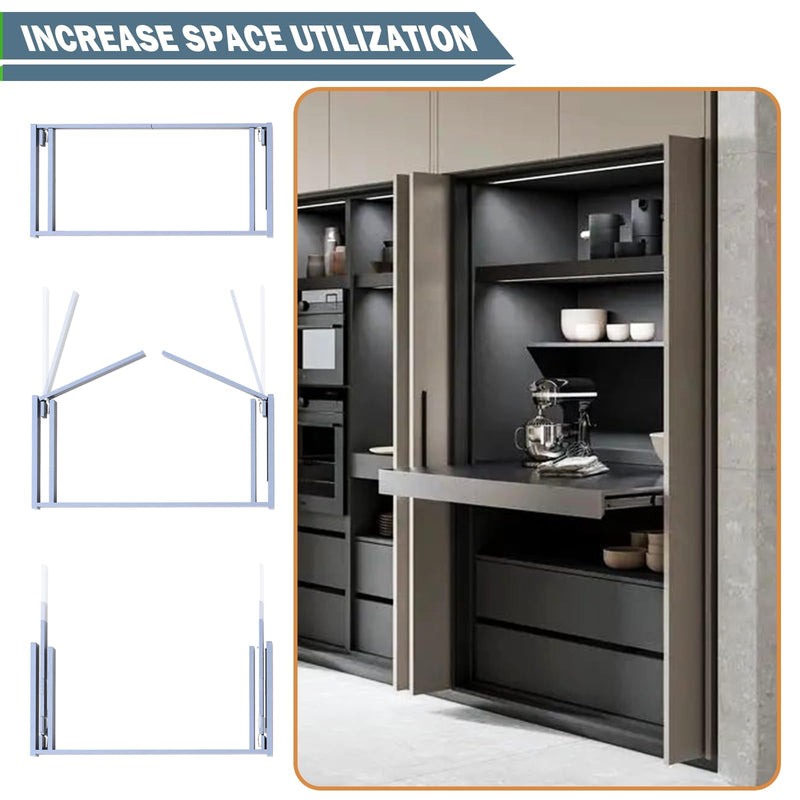Cabinet Pocket Door Slides, Hidden Sliding Hardware for Inset Doors 16"/400mm 2.0