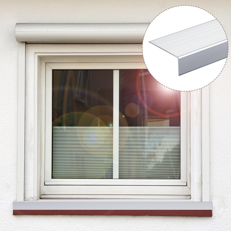Yaocom 2 Pcs 36" x 2-3/4" x 1-1/5" Door Thresholds for Exterior Doors Aluminum Window Door Sills Edging Ledge Guard Protectors Sill Nosing Stainless Steel Non-Slip Strip for Door Window Sills Edge