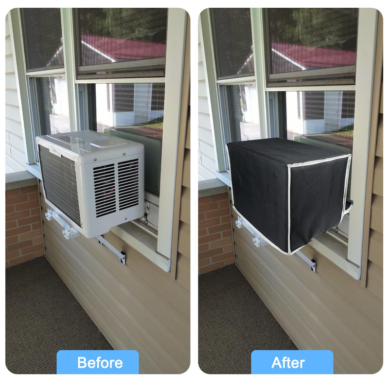 Heavy Duty Air Conditioner Cover Outside Unit for Midea U Shaped 8000/10000/120000 BTU Garpernics Window AC Winter Cover Outdoor with Straps Dust-proof waterproof 20Wx12Dx13.5H
