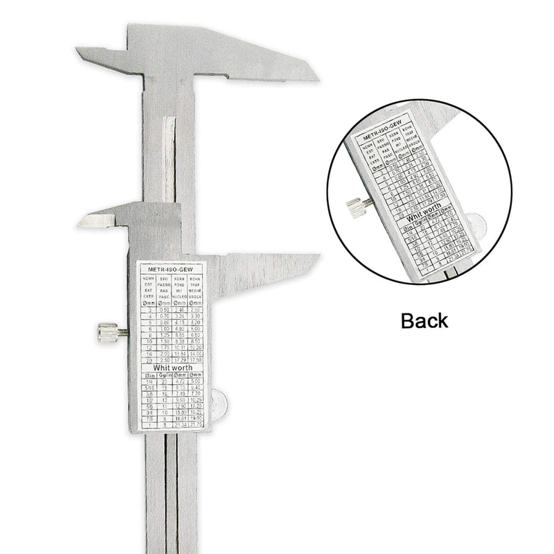 NORTOOLS Professional Vernier Caliper Stainless Steel for Inside, Outside, Depth and Step Measurements,6 Inch/150mm/0.001"/0.02mm-Strictly QC pc by pc onesize Set 4
