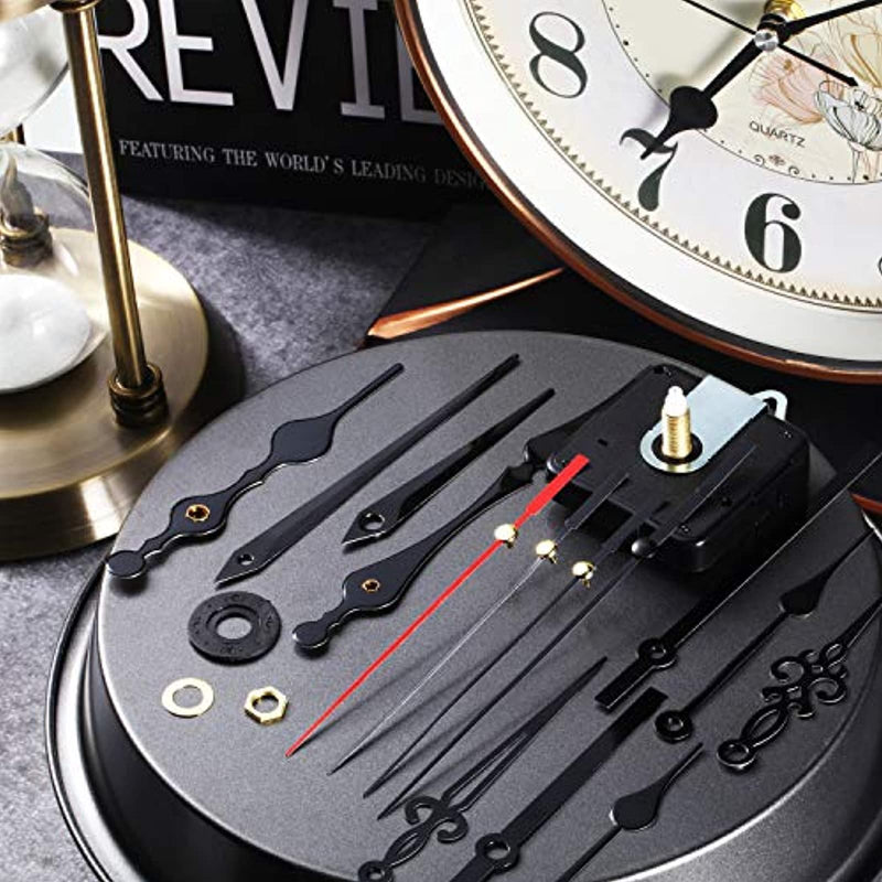 5 Pcs Wall Clock Movement Mechanism Clock Hands Quartz High Torque Long Shaft Clock Movement Replacement with 5 Pairs of Hands Clock DIY Repair Parts Clock Movement Kits(28 mm/ 1.1 Inches) 28 mm/ 1.1 Inches