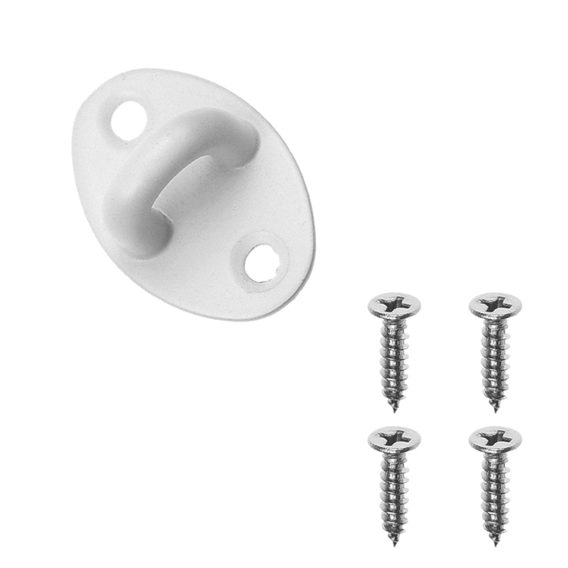 Kare & Kind 1x Hook and Eye Latch (4-inch) - with Mounting Screws - Heavy Duty Locks for Door, Gates, Barns, Bathrooms, Cabins - Powder Coated Anti-Rust Material - for Security and Privacy - (White) White - 4 Inch