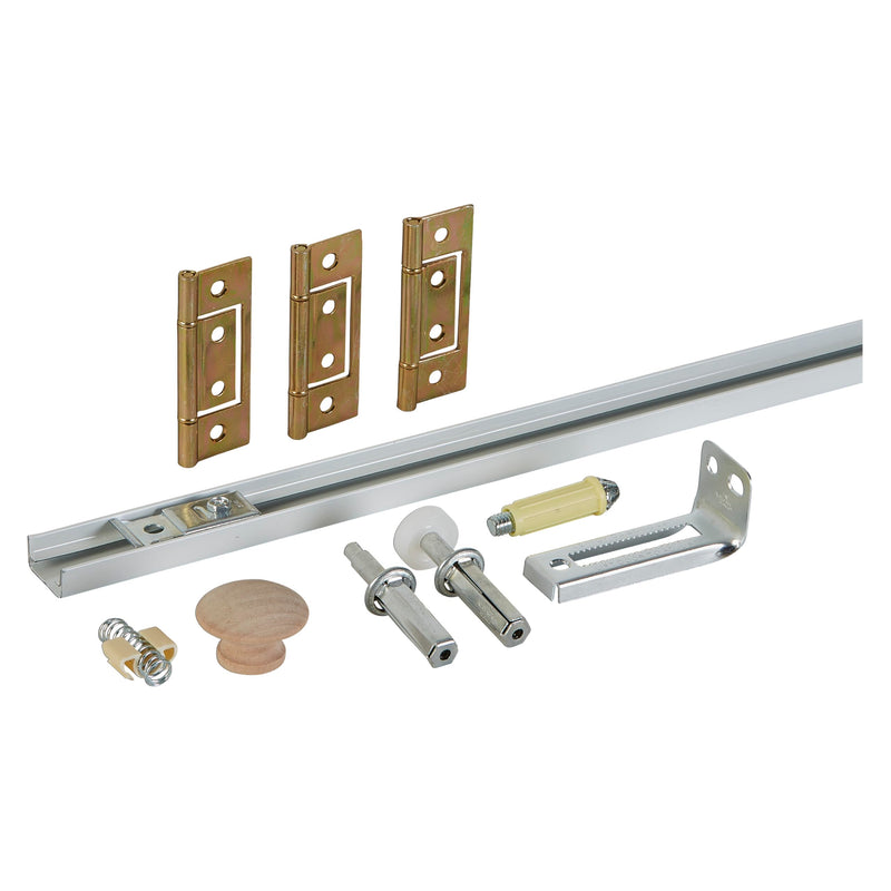 National Hardware N343-715 Folding Door Hardware Set, 36-Inches, Steel Track Included, Adjustable, White 36 Inch