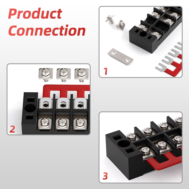 APIELE 15A Screw Terminal Block 4/5/6 Position Dual Row Covered 400V 15A Pre-Insulated Terminal Barrier Strips (6PCS 15A 4P/5P/6P+6PCS Wiring Strips) 6PCS 15A 4P/5P/6P+6PCS Wiring Strips