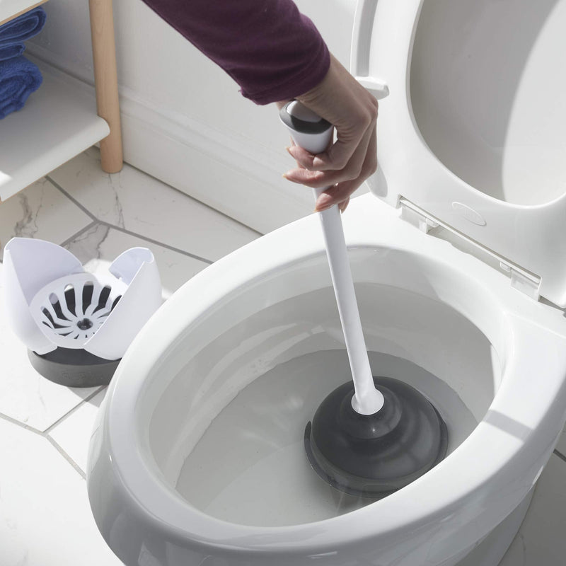 Clorox Toilet Plunger with Hideaway Caddy – Toilet Plunger for Bathroom, Bathroom Organizers & Storage, Bathroom Accessories, Toilet Unclogger, Plunger with Holder 1-Pack