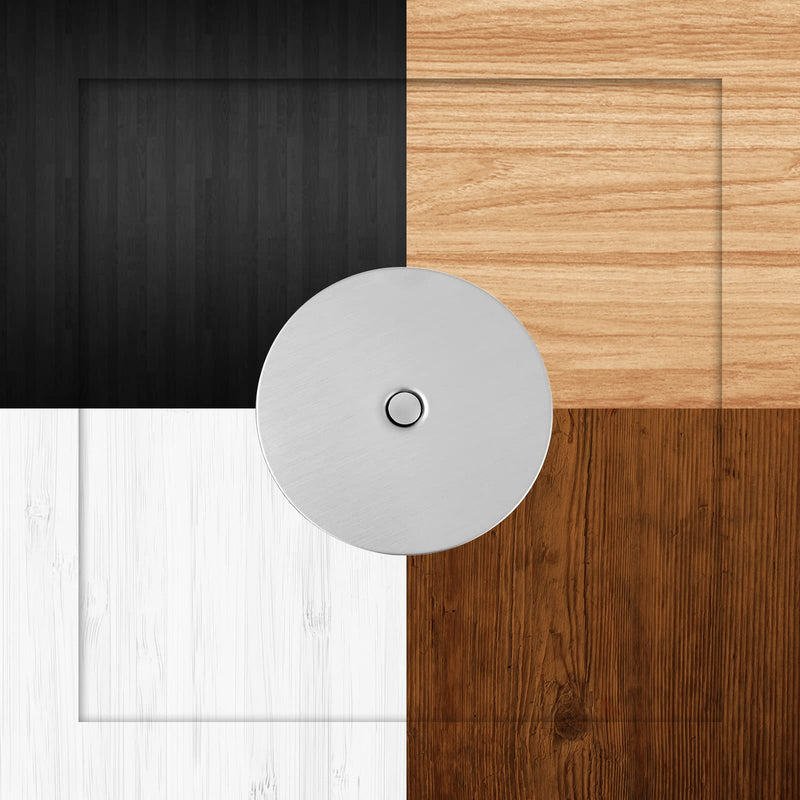 1 Pack Door Hole Cover Plate Brushed Satin Nickel Deadbolt Cover Plate 2 5/8" Diameter Round Door Knob Hole Filler Plate, 1" and 1.5" Screws, Reinforcer Locks and Doors for Home Security