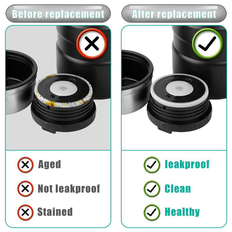 4pcs Replacement Rubber Gaskets Compatible for Thermos Stainless King 16 & 24 Ounce, Silicone Ring Seal Parts O-Ring Parts Compatible for Thermos Stainless King Food Jar BPA Free Accessories
