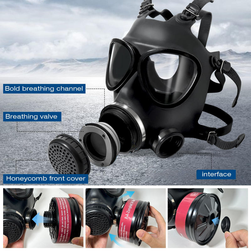 Reusable Full Face Cover Set,Used for Spray Paint,Chemical,Epoxy Resin,Industrial,Grinding and Other Work Protection