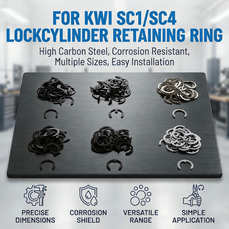 Door Lock Replacement Parts, Rekey Kit, Lock Cylinder Retainer Clip Set | 120PCS 65Mn Carbon Steel E-Clips & C-Clips, Fits KW1 SC1 SC4 Cylinders, Replaces 4215-01, 84215-001, 84345