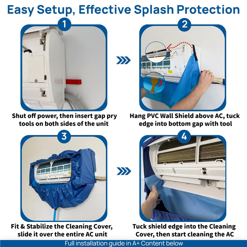 Mini Split Cleaning Kit, Fits 27" - 39" Long Indoor Units