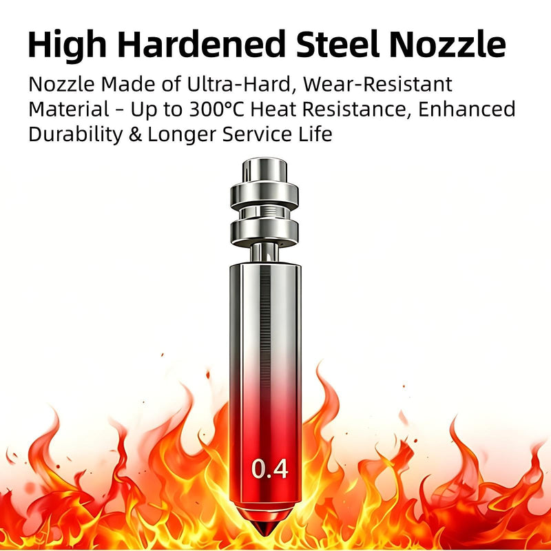 3PK 0.4MM 0.6MM 0.8MM Integrated Hardened Steel Nozzles for Kobra X Combo Quick-Detachable High Speed Throat Tube Nozzles Print Head Hot End for Anycubic 3D Printer 0.4mm 0.6mm 0.8mm kobra x nozzle