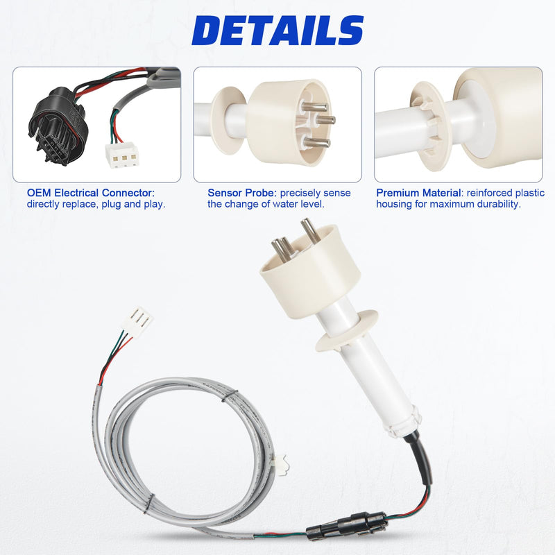 000016053 Ice Water Level Probe Kit with Harness Compatible with Manitowoc Ice Machines Parts I0600, I1400, ID0522A and More, Ice Water Level Sensor Probe Kit