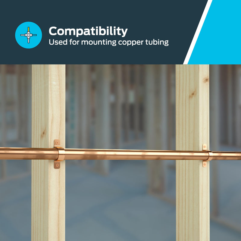 HoldRite 3/4 Inch Copper 2-Hole Strap, 5 Pack, Pipe Support, CPS075Z5 3/4 in., 5 Pack - NewNest Australia