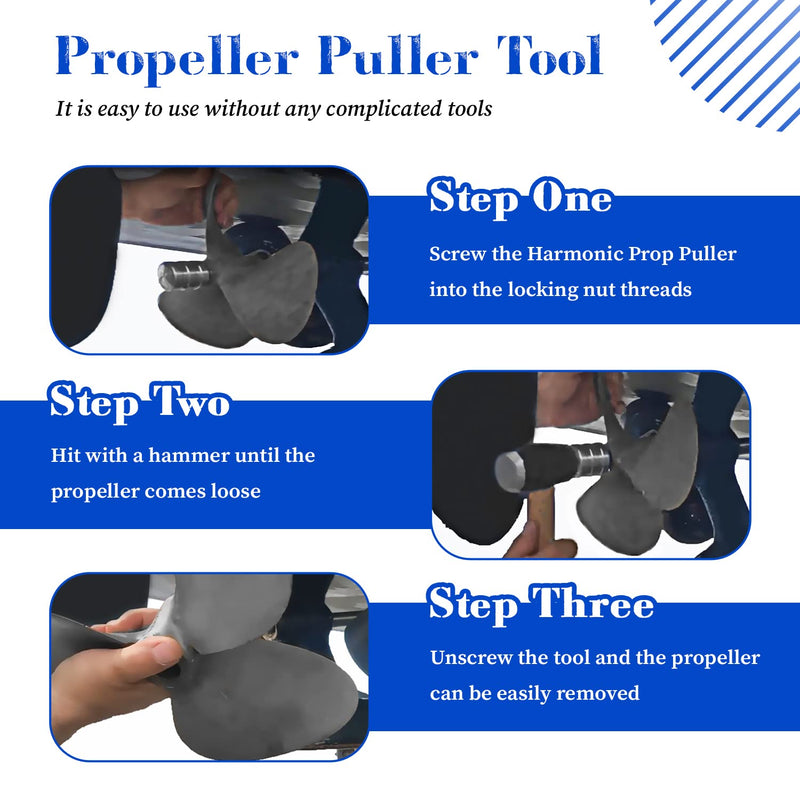 Prop Puller Tool for Inboard Boats, Compatible with 1" & 1 1/8" Propeller Shafts, Efficient Propeller Removal, Time-Saving & Cost-Effective Maintenance