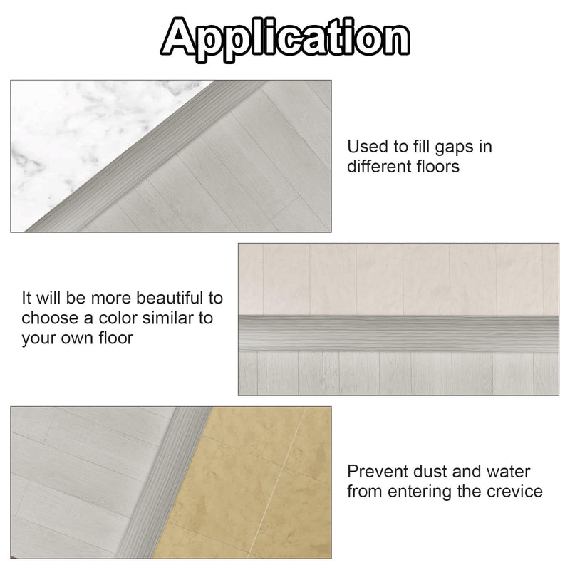 4 Ft x 2" Floor Transition Strip Doorways, Vinyl Adhesive Laminate Flat Divider Flooring for Joining Floor Gaps, Carpet, Threshold Cover, Floor Tiles (Beige Grey) 2in*4ft Beige Grey