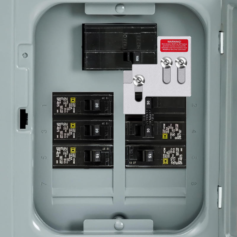 Generator Interlock Kit for Square D QO or Homeline 100 or 125 Amp Panels, 3/4 to 7/8 Inches Spacing, Professional and Interlock Kit for Square D Homeline and QO 100 A Indoo or Outdoor