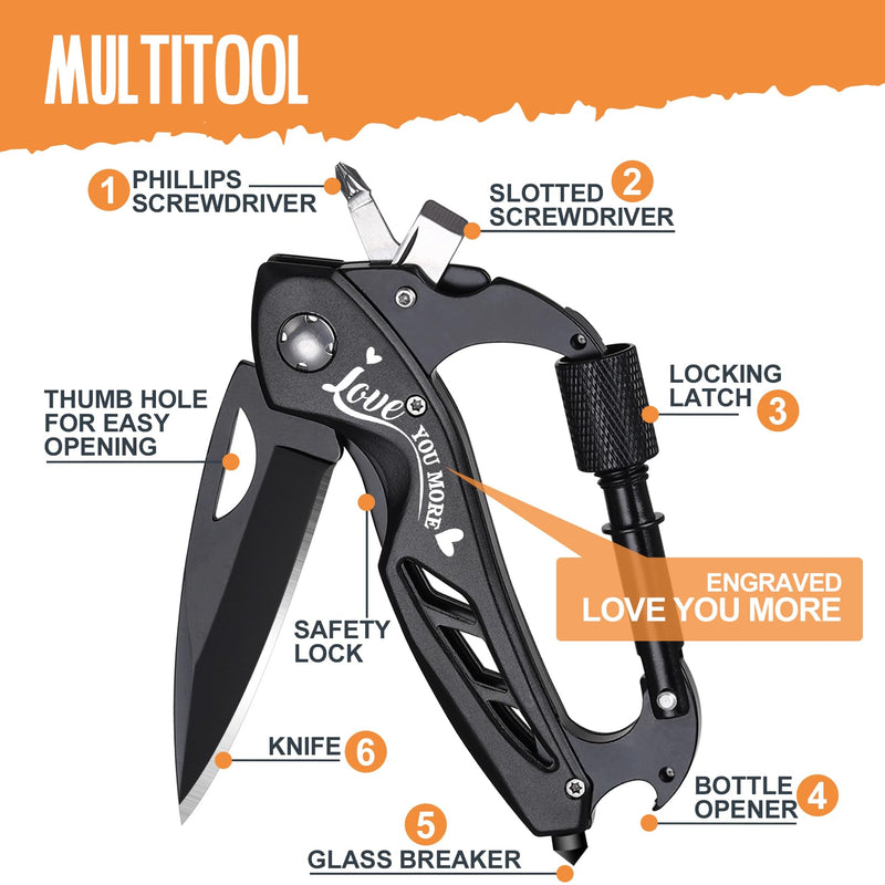 Valentines Day Gifts for Him Men Husband, Gifts for Him Valentines, Valentines Multitool Gifts Anniversary Birthday for Him Men, Mens Valentines Gifts, EDC Love Gifts Valentines Day for Him Boyfriend Multitool With Engraving Love You More - NewNest Australia