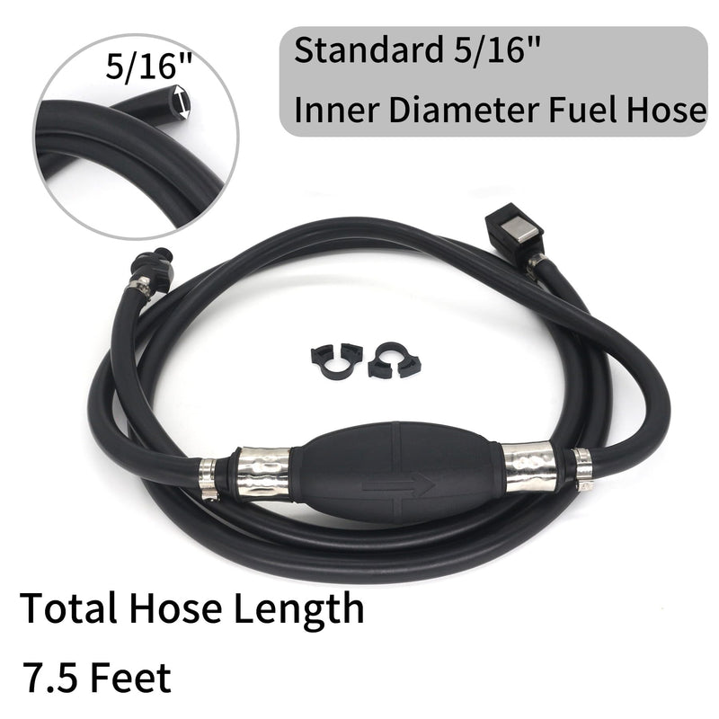 5/16" 7.5FT Outboard Fuel Line Kit with Connectors for Mercury mariner Boat | Includes 8mm Fuel Line With Primer Bulb Fits Universal Sprayless Connector 8838HF6,8838TM6 & 22-13563Q3 Fuel Tank Connector 5/16" Fuel Line with Connectors