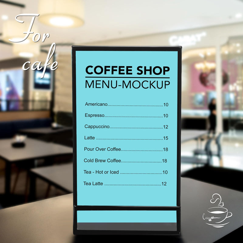 Zonon 6 Pack 4 x 6 Inch Clear Acrylic Sign Holder with Borders and Vertical Stand, Double Sided Table Menu Holders Picture Frames for Restaurant Signs, Valentine's Day Party Table Numbers