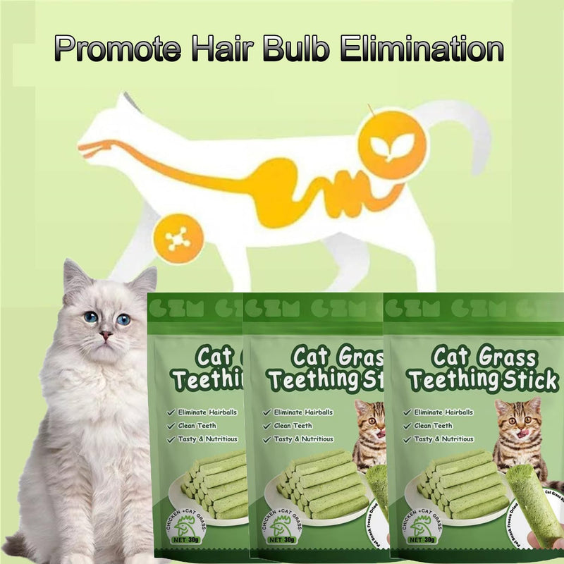18PCS Cat's Grass Chew Sticks,Cat's Grasses Teething Stick,Cat Grass Stick, Cats Teeth Cleaning Grasses Chew Sticks Molar Rod for Cat Indoor,for Hairball Removal