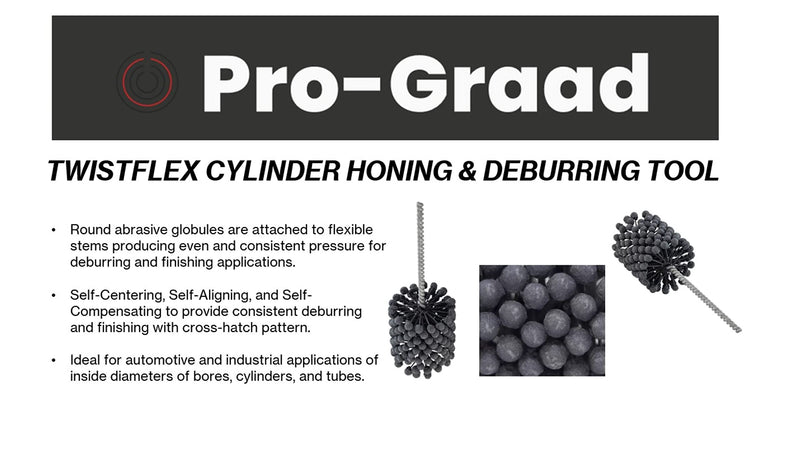 TwistFlex Cylinder Hone | 1-1/2” (38.1mm) 320SC Flexible Cylinder Honing & Deburring Tool | 1.5" Bore Brush for Hole Diameters 1.37” – 1.5” | Silicon Carbide 320 Grit (Pack of 1)