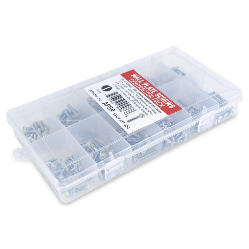 Adamax APS-9 6/32-Inch Slotted Wall Plate Screws,Assorted