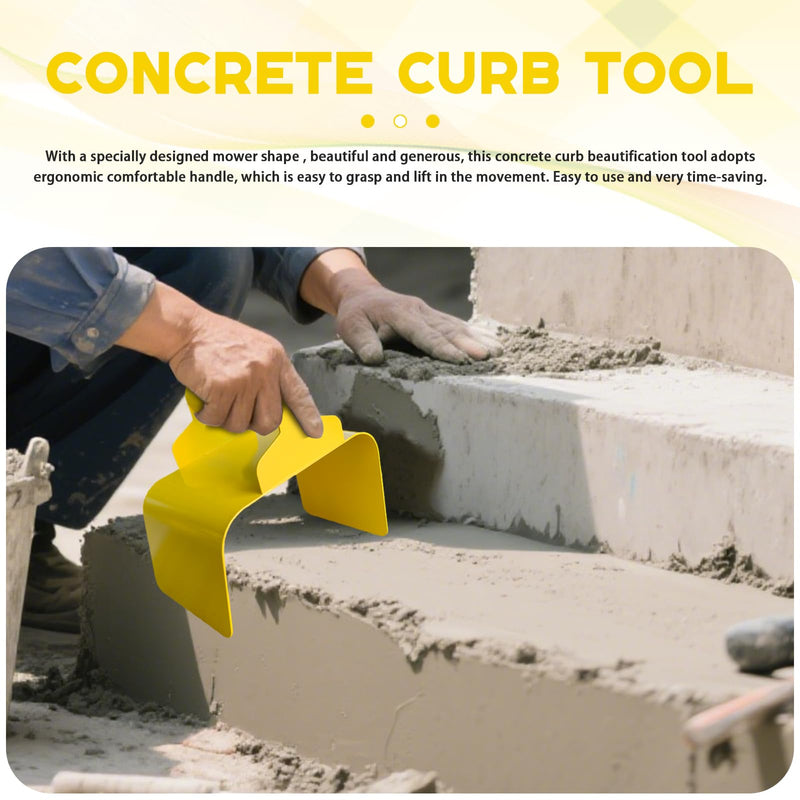 Concrete Curb Trowel, Garden Edging Curb Trowel Concrete Tool, Concrete Curb Trowel Edger, Landscape Curb Trowel with Putty Knife (Rectangle) Rectangle