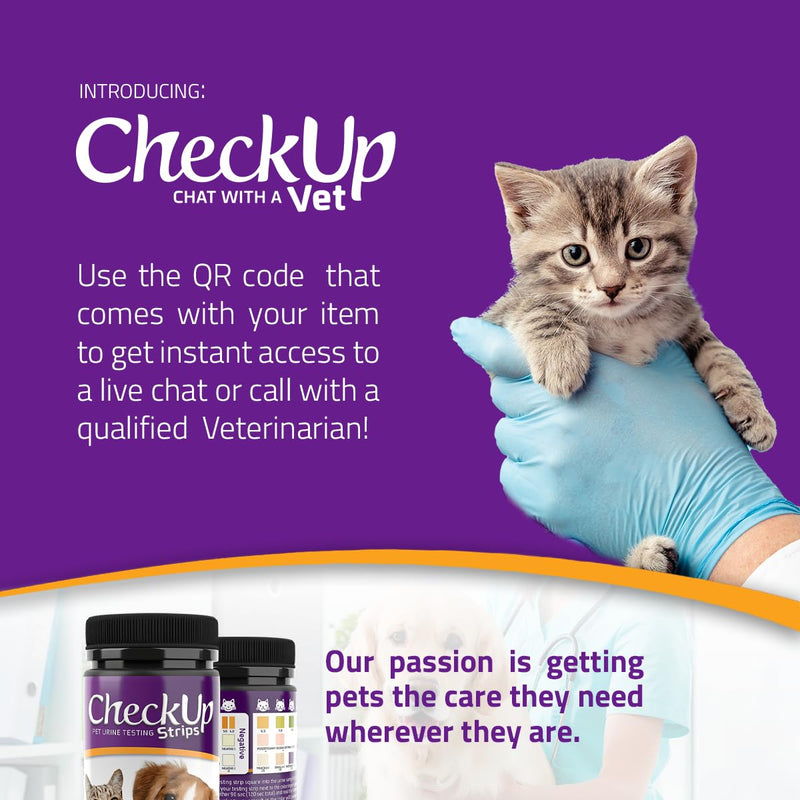 CheckUp Glucose Urine Testing Strips for Cats and Dogs - Detection of Glucose Levels x 50 Glucose urine test strips for Cat & Dog - PawsPlanet Australia