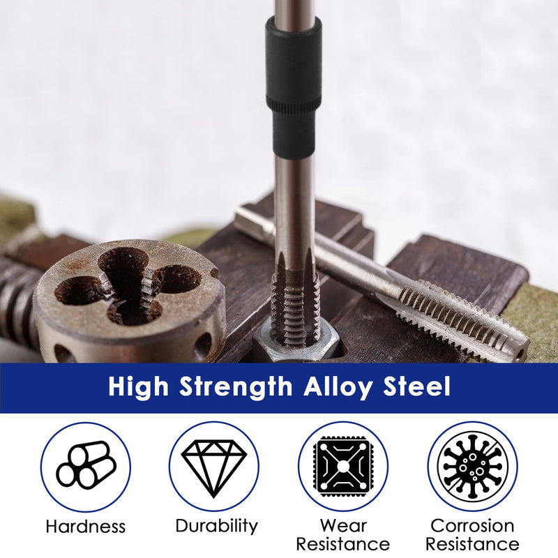 Feekoon 8 Pack Tap Socket Set, 1/4" and 3/8" Drive Tap Socket Adapter Fits all MCTI Standard and Fractional Threads up to 1/2", 1/8" NPT Threads and Metric Threads up to 12mm, with Iron Holder