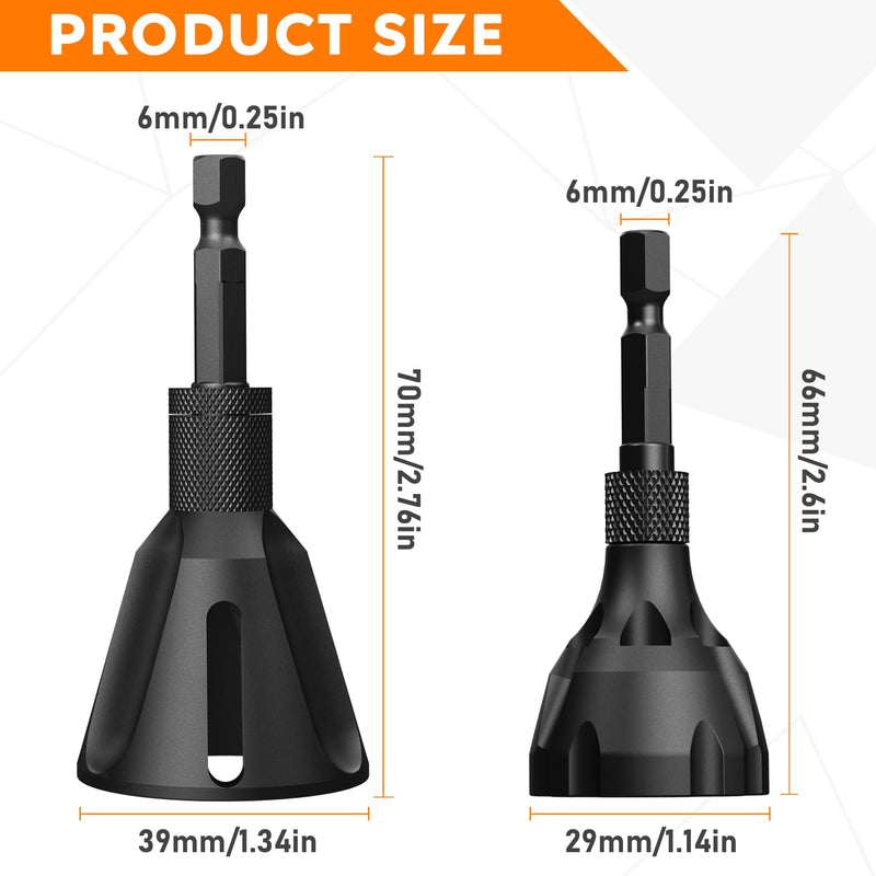 High Strength & Hardness Deburring External Chamfer Tool, with YG8 Carbide Blade, Bolt Thread Repair Tool, Deburring Drill Bit for Repairing Damaged Bolts (3-20mm/1pc+5-25mm/1pc) 3-20mm/1pc+5-25mm/1pc