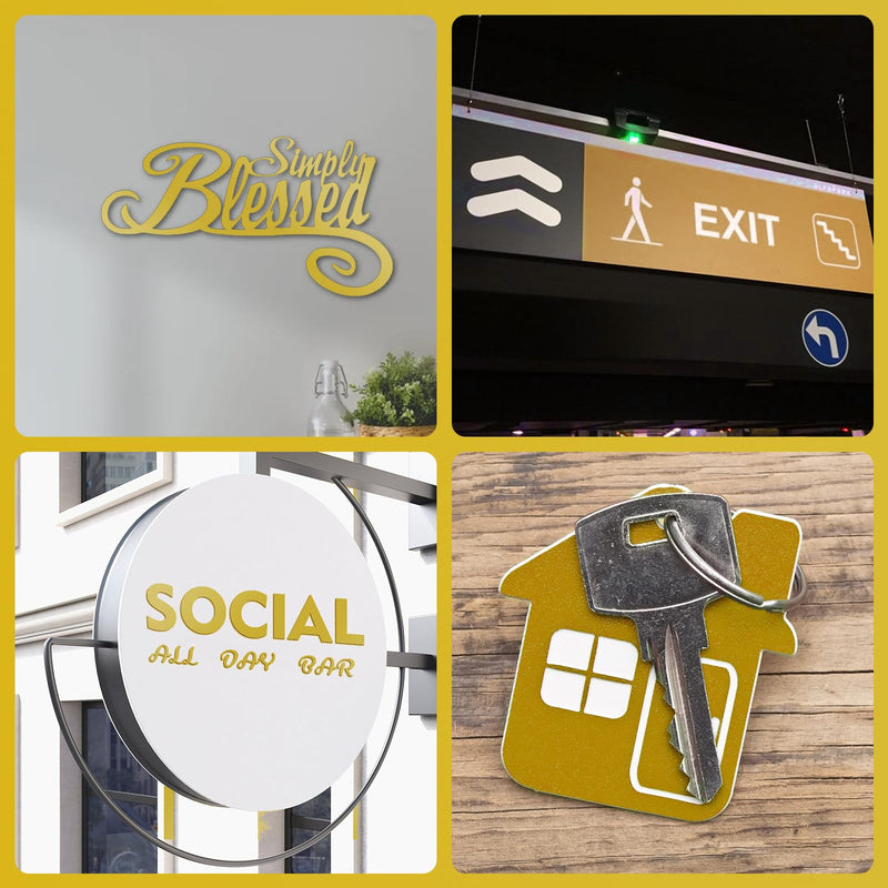 Laser Engraving Blank ABS Double Color Plastic Sheet, 11.8x6.49x0.05 inch Materials Double Color Plastic Sheet for Interior Signs, Badges, DIY Carving Pack of 12(Gold) Gold