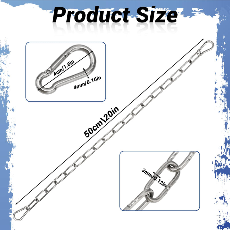 Gate Chain Lock, 20 Inch Stainless Steel Gate Chain Link Chain Lock for Outdoor Fences, Hanging Chain ANG Lock for Home Outdoor Camping Hanging Pet Chain Prevention Theft