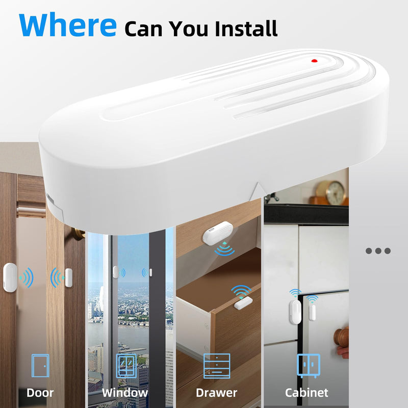 Daytech Wireless Door Chime, Door Dinger for Business Entry/Store/Home/Office, Door Alarms When Opened with 800 Ft Range,20 Chimes 5 Adjustable Volume 2 Sensors + 2 Receivers 2 Sensor+2 Receiver