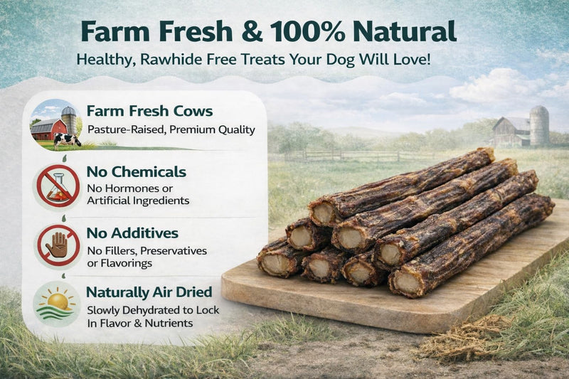 Natural Cow Tails for Dogs 8-10 Inch Long-Lasting Chew Sticks | Pack of 10 | Single-Ingredient, High-Protein Dog Treats | Grain-Free & Rawhide-Free | Best for Medium & Large Breed