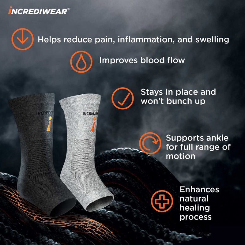 Incrediwear Ankle Sleeve – Ankle Brace for Joint Pain Relief, Sprained Ankle Support, Arthritis, Inflammation Relief, and Circulation, Ankle Support for Women and Men (Black, Large) Black Large (Pack of 1)