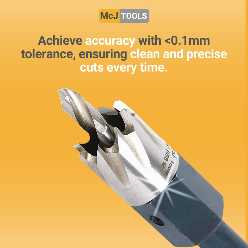 McJ Tools 3/4 Inch HSS M2 Drill Bit Hole Saw for Metal, Steel, Iron, Alloy, Ideal for Electricians, Plumbers, DIYs, Metal Professionals 2 Pack