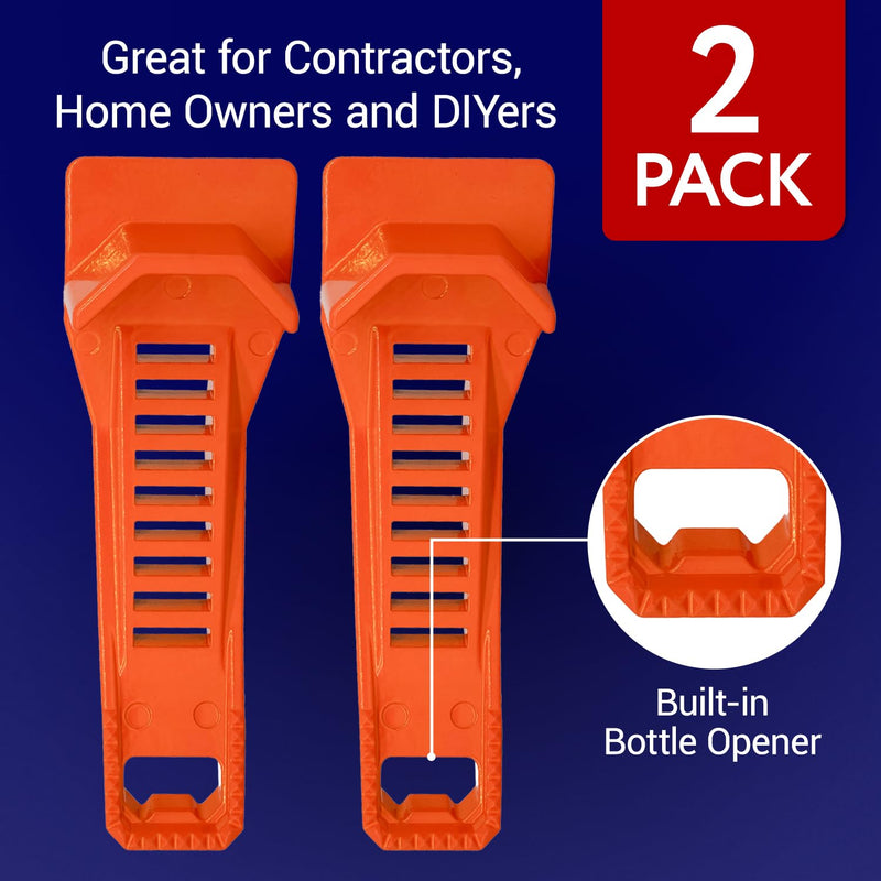 IMPRESA [2 Pack] XL Drywall Lift & Sheetrock Kicker Multi-Tool with Built-In Rasp & Bottle Opener - Drywall Lifter Foot Lever for Wall Panels & Doors - XL Tools & Accessories