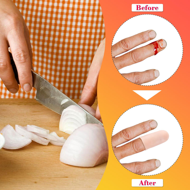 Joez Wonderful 10pcs Gel Finger Cots, Silicone Finger Covers, Thumb Protector Finger Support Protector Caps Gloves [10pcs] Small, Skin Colour