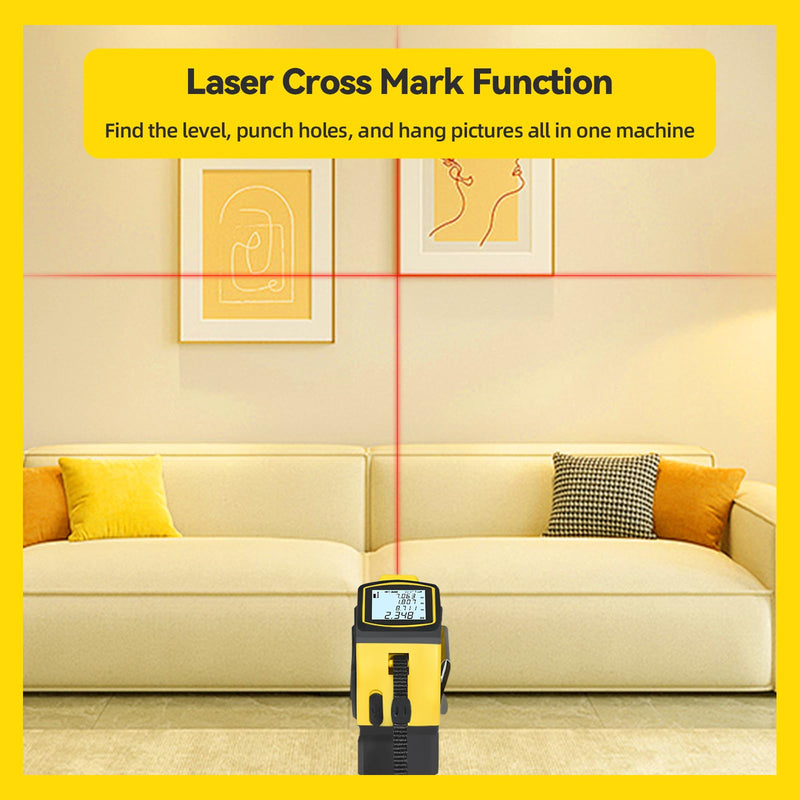 4-in-1 Laser Tape Measure 196.85Ft Laser Ranging 16.4ft Digital Tape Measure Area, Volume Measurement, Pythagorean Mode, Waterproof and Rechargeable