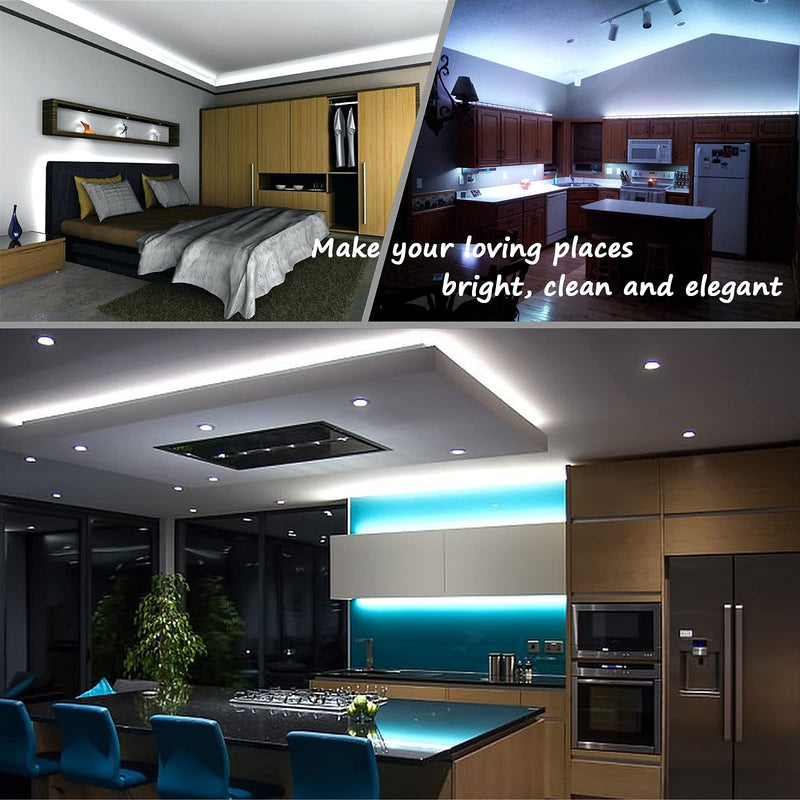 Daylight Rope Lights, 16.4ft Flexible Waterproof LED Strip Light, Nature White, Indoor Outdoor Decorative Lighting for Home Christmas Holiday Garden Patio Party Daylight