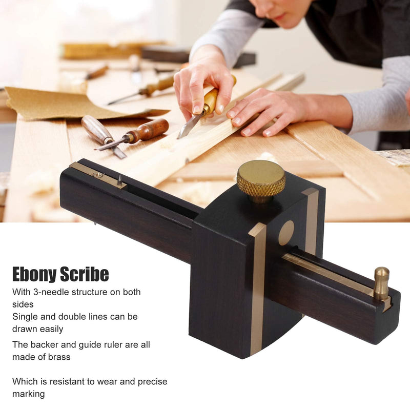 Marhynchus 8in Mortise Gauge Woodworking Marking Gauge Ebony Scribe Sign Scraper, Adjustable Screw Cutting Gauge European Woodworking Tools Painting Construction Tools, Scrapers