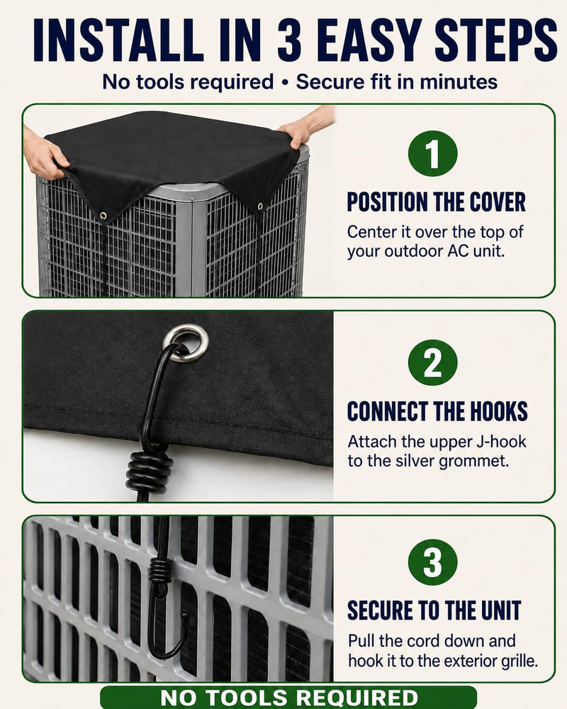 Durable Air Conditioner Cover for Outside, 600D Oxford AC Condenser Covers 36" x 36" 1