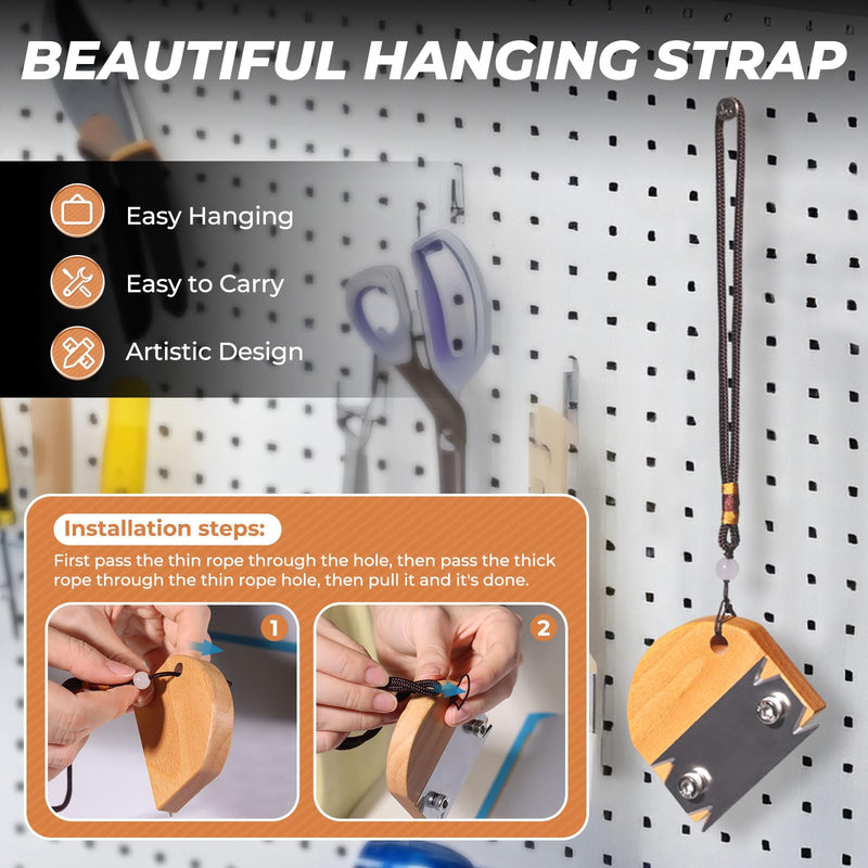 Edge Banding Trimmer for Woodworking & 2PCS Replacement Blades,Edge Corner Planer with Hanging Strap,Edge Banding Cutter,Hand Planer Edge Bander,for Deburring, Chamfering and Trimming with 2PCS replacement blades